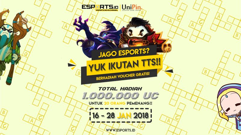 Jago eSports? Yuk Ikutan TTS, Berhadiah Voucher UniPin!