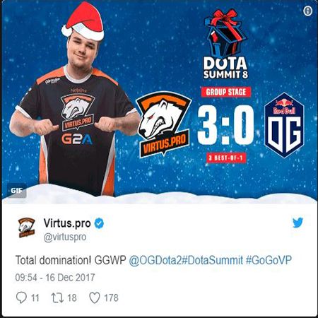 Pertahankan Gelar, Virtus.Pro Tak Terkalahkan di DOTA Summit 8